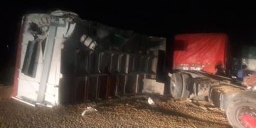 choque entre dos camiones en ruta 252