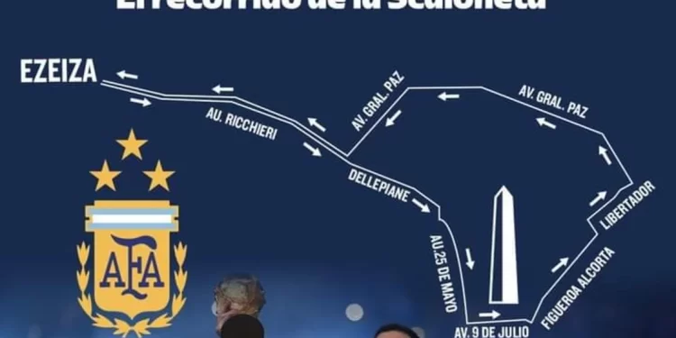 ASÍ SERÁ EL RECORRIDO DE FESTEJO DE LOS CAMPEONES DEL MUNDO EN BUENOS AIRES