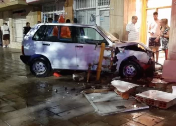 MANEJABA BORRACHO, SE SUBIÓ A LA VEREDA Y PROVOCÓ DESTROZOS