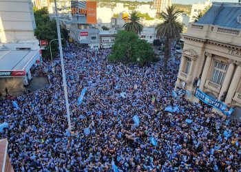 LOS FESTEJOS EN BAHÍA POR LA COPA DEL MUNDO, DESDE LAS ALTURAS