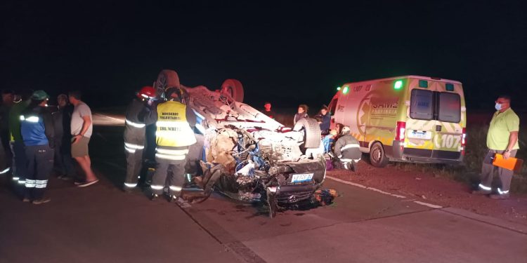 UNA CAMIONETA VOLCÓ EN LA RUTA 3 NORTE