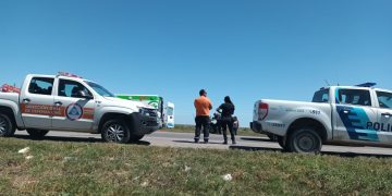 RUTA 3: SE CAYÓ DE LA MOTO Y SUFRIÓ HERIDAS
