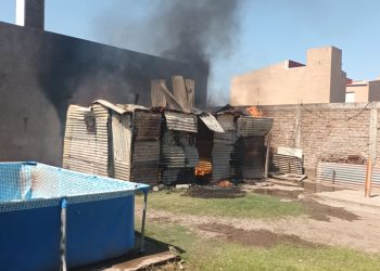 INCENDIO EN EL GALPÓN TRASERO DE UNA VIVIENDA