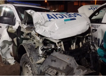 CHOQUE DE DOS PATRULLEROS EN AV. ARIAS Y PEDRO PICO