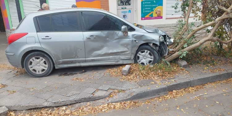 UN AUTO TERMINÓ IMPACTANDO CONTRA UN ÁRBOL LUEGO DE UN CHOQUE