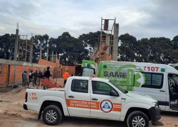 UN OBRERO HOSPITALIZADO TRAS DESPRENDERSE UN ANDAMIO