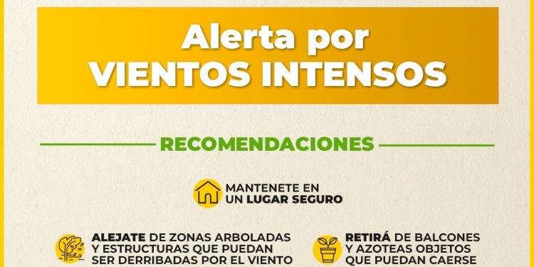 ALERTA POR VIENTOS FUERTES