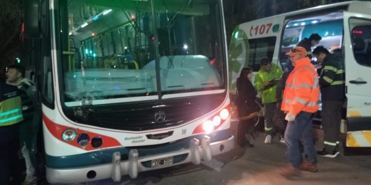 CHOQUE ENTRE UN COLECTIVO Y UNA CAMIONETA