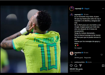 NEYMAR SUFRIÓ LA ROTURA DEL LIGAMENTO CRUZADO Y DEL MENISCO DE LA RODILLA IZQUIERDA