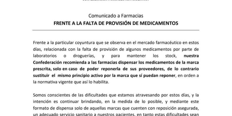 PERLOTTI: «ESTAMOS PREOCUPADOS PORQUE YA HAY DISTRIBUIDORAS QUE NO ENTREGAN MEDICAMENTOS»