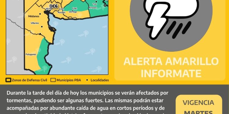 ALERTA AMARILLA POR TORMENTAS EN LA CIUDAD