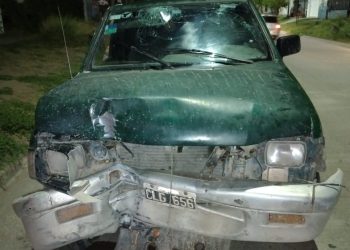 CHOCÓ CONTRA UNA COLUMAN DE ALUMBRADO Y SE FUE DEL LUGAR