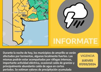 ALERTA METEOROLÓGICO PARA BAHÍA POR TORMENTAS