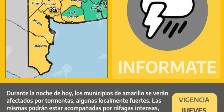 ALERTA METEOROLÓGICO PARA BAHÍA POR TORMENTAS