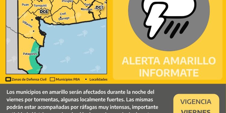 ALERTA AMARILLA POR TORMENTAS EN BAHÍA
