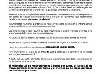 FORCHINO: «HOY Y MAÑANA ESTAREMOS CON ASAMBLEA Y A PARTIR DEL MIÉRCOLES CON PAROS POR MÁS DE DOS HORAS»
