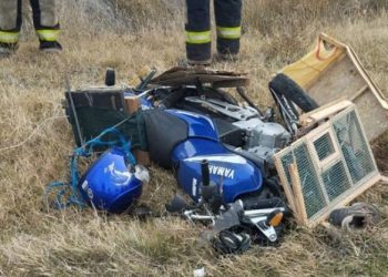 UN HERIDO EN EL CHOQUE ENTRE UNA MOTO Y UN CAMIÓN EN LA RUTA 35