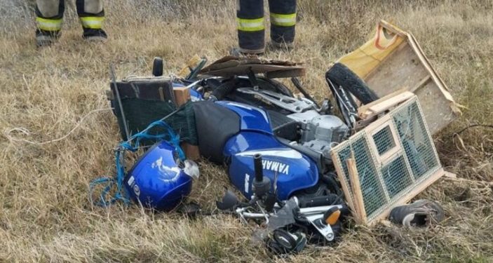 UN HERIDO EN EL CHOQUE ENTRE UNA MOTO Y UN CAMIÓN EN LA RUTA 35