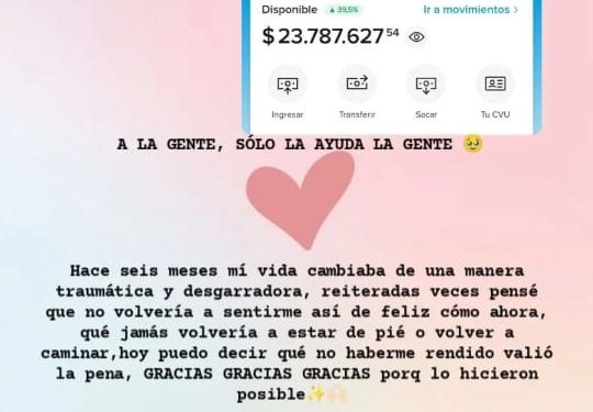 ANTONELLA: «GRACIAS A LA GENTE EN UNA SEMANA LOGRAMOS EL OBJETIVO»