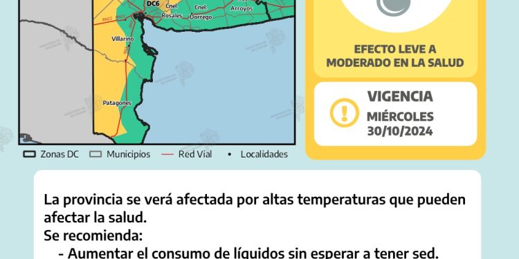 ALERTA AMARILLA POR ALTAS TEMPERATURAS