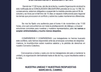 LE DICTARON LA CONCILIACIÓN OBLIGATORIA A AFIP Y SE LEVANTA EL PARO