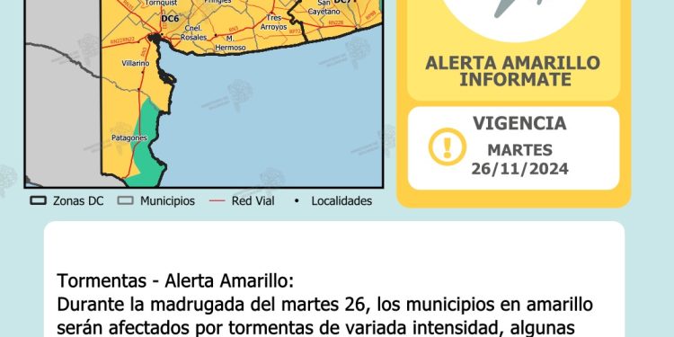 ALERTA AMARILLA POR TORMENTAS
