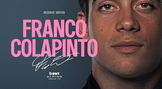 COLAPINTO FUE CONFIRMADDO COMO PILOTO DE RESERVA DE ALPINE PARA ESTE 2025