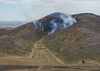 CON BOMBEROS DE LA ZONA Y UN AVIÓN HIDRANTE SE COMBATE UN INCENDIO EN TORNQUIST