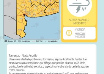 ALERTA AMARILLA PARA BAHÍA BLANCA Y EL SUDOESTE BONAERENSE