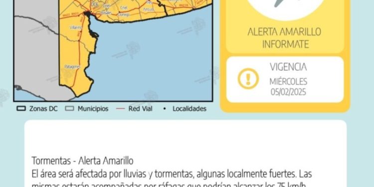 ALERTA AMARILLA PARA BAHÍA BLANCA Y EL SUDOESTE BONAERENSE