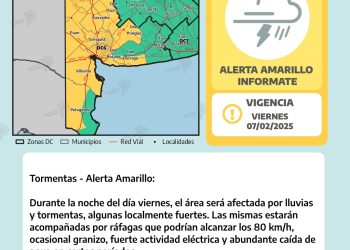 ALERTA AMARILLO POR TORMENTAS