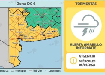 EL SERVICIO METEOROLÓGICO RENOVÓ EL ALERTA PARA ESTE MIÉRCOLES Y JUEVES EN BAHÍA Y LA ZONA