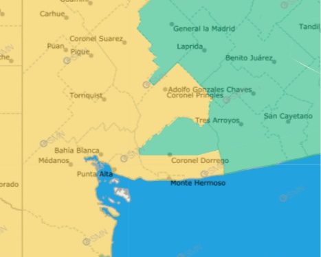 EXTIENDEN EL ALERTA AMARILLO POR TORMENTAS PARA BAHÍA Y LA ZONA