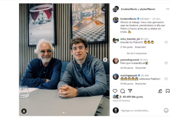EL MENSAJE DE BRIATORE ANTES DEL DEBUT DE COLAPINTO CON ALPINE Y EL POSTEO DE FRANCO DESDE LA FÁBRICA