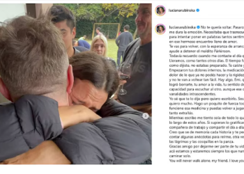 LUCIANA RUBINSKA DESPIDIÓ A EMILIANO PINSÓN, QUE VIAJARÁ A ESPAÑA A TRATARSE DE SU PARKINSON