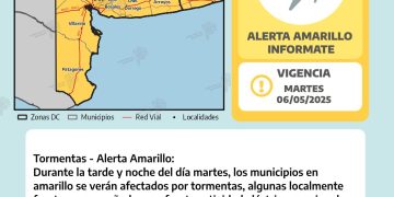 ALERTA AMARILLO PARA ESTE MARTES EN BAHÍA BLANCA Y LA REGIÓN