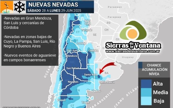 SIERRA DE LA VENTANA TENDRÁ GRANDES CHANCES ESTE FIN DE SEMANA DE NEVADAS NUEVAMENTE