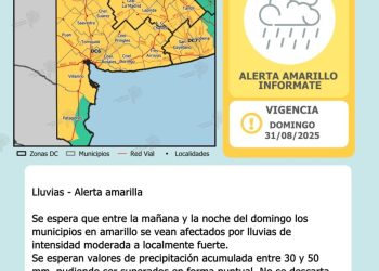 TODAVIA RIGE UNA ALERTA AMARILLA POR LLUVIAS PARA BAHÍA BLANCA Y LA REGIÓN