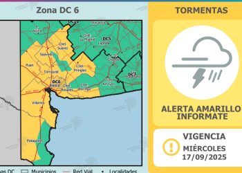 ALERTA AMARILLO POR TORMENTAS PARA EL MIERCOLES Y JUEVES EN BAHÍA BLANCA Y LA REGIÓN