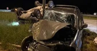 VOLCO UN PATRULLERO LUEGO DE SER EMBESTIDO POR UNA CAMIONETA EN AV ATILIO FRUET