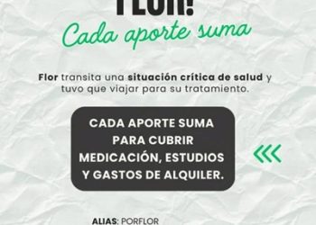 AYUDA PARA FLOR: «NECESITAMOS SEGUIR AFRONTANDO EL TRATAMIENTO»