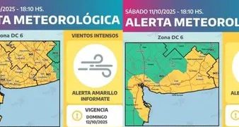 ALERTA POR LLUVIA Y VIENTO VIGENTE PARA ESTE DOMINGO EN LA CIUDAD