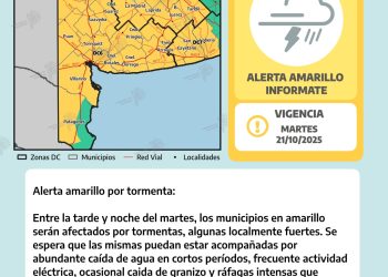 ALERTA AMARILLO POR TORMENTAS EN BAHÍA
