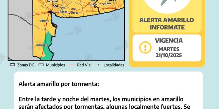 ALERTA AMARILLO POR TORMENTAS EN BAHÍA