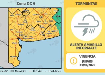 ESTE JUEVES HAY ALERTA AMARILLA POR TORMENTA Y FUERTES VIENTOS EN BAHÍA Y LA ZONA