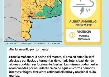 RATIFICAN EL ALERTA AMARILLO PARA BAHÍA Y EL SUDOESTE