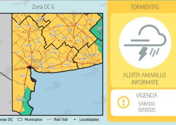 RATIFICARON EL ALERTA AMARILLO POR TORMENTAS PARA BAHÍA Y LA ZONA