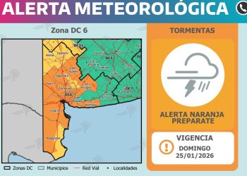 ALERTA NARANJA PARA EL DOMINGO 25