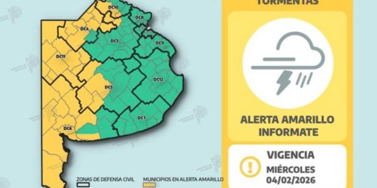 ALERTA AMARILLO POR TORMENTAS PARA BAHÍA Y EL SUDOESTE BONAERENSE