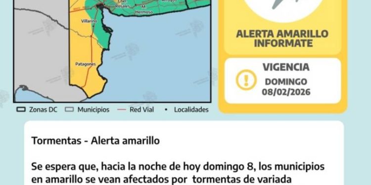 ALERTA POR TORMETA PARA EL DOMINGO Y LUNES EN BAHÍA BLANCA